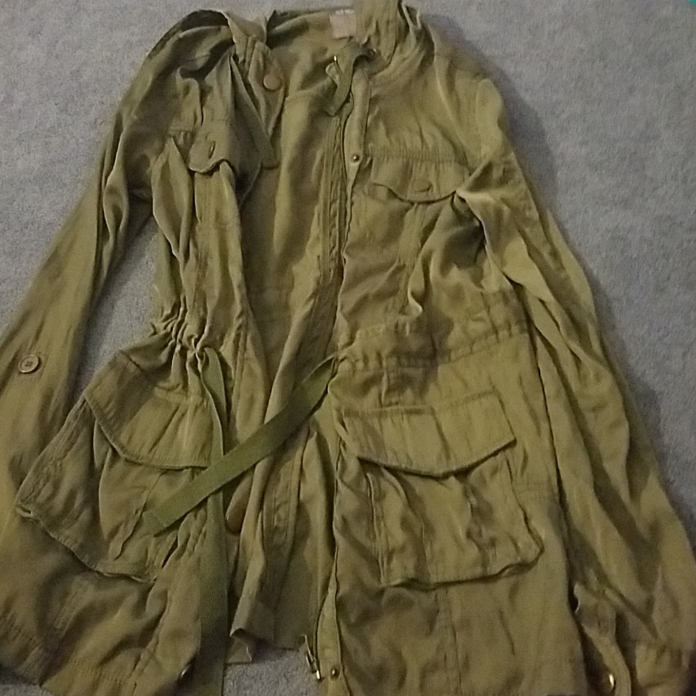 Green Long Army Style Jacket